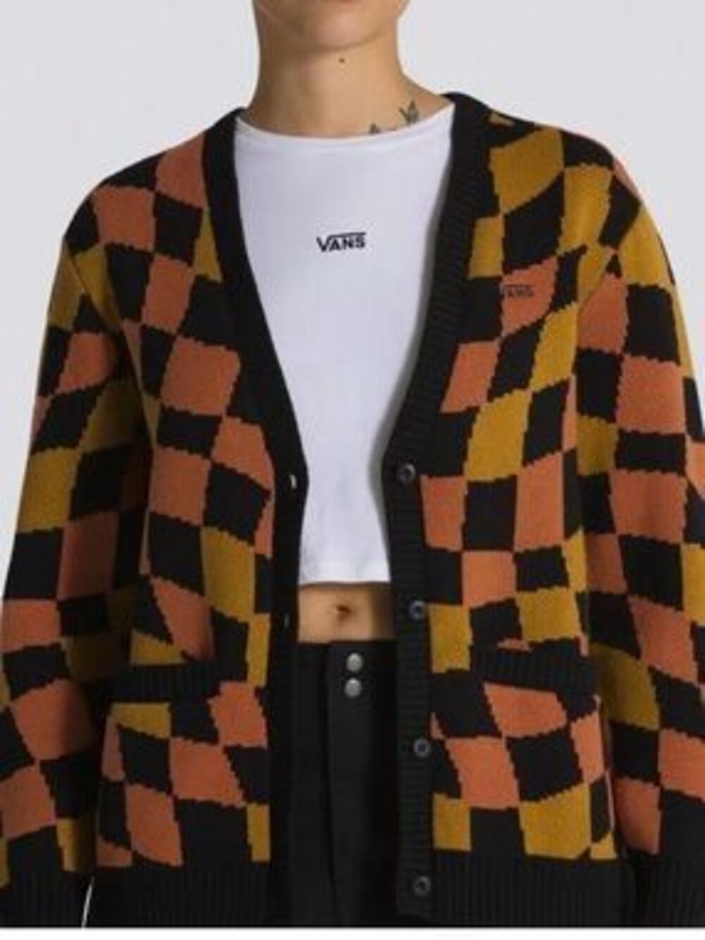 Vans checkered cardigan size XS/s